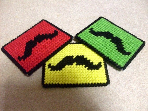 Christmas Mustache coasters