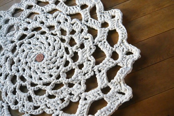 big doily rug beige round mat