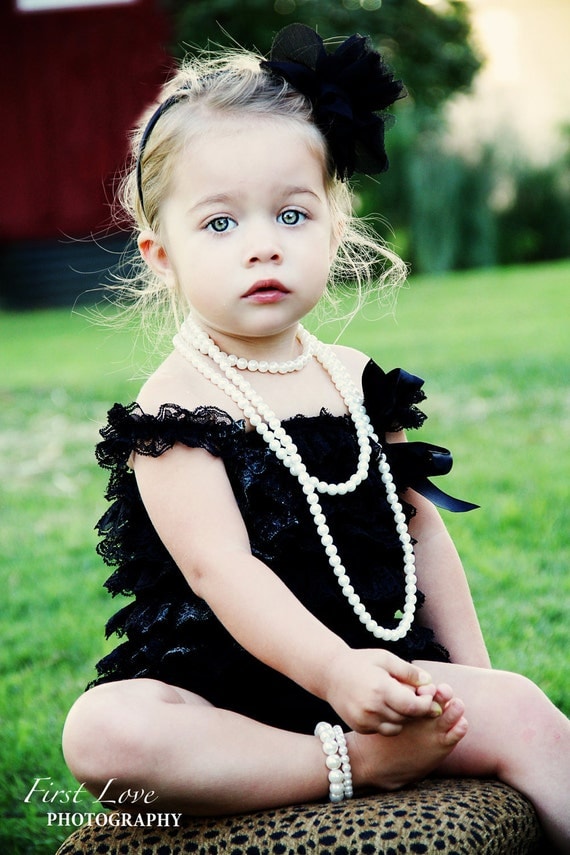 Beautiful Petti Lace Romper with Shoulder Straps and Bow  15 colors  to choose from S, M, or L