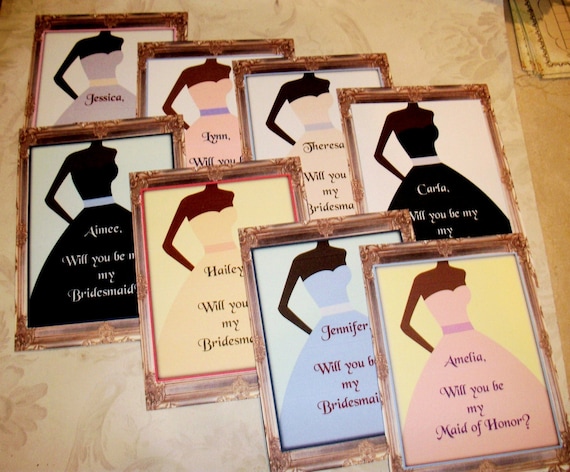 Will you be my bridesmaid - Custom - 8 flat notecards