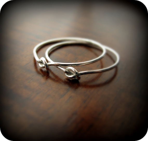 Friendship knot rings - best friends sterling silver rings