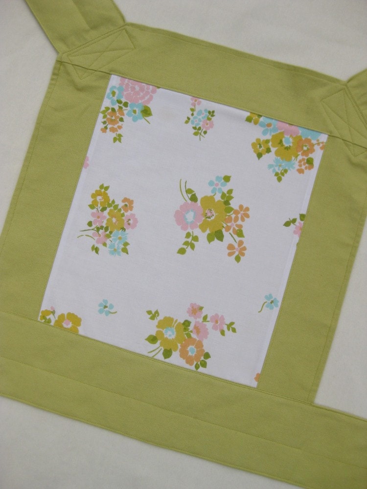 One of a Kind Citron Straps with Vintage Sheet Panel Mei Tai Baby Carrier by Big Sister Designs