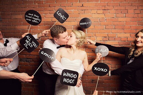 24 printable photo booth prop signs