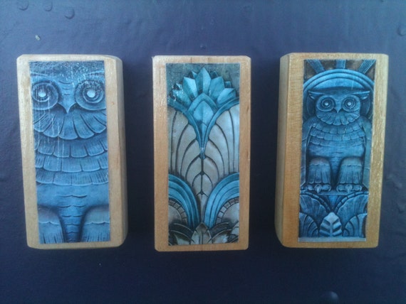 Gothic Wood Block Super Strong Magnets set of 3