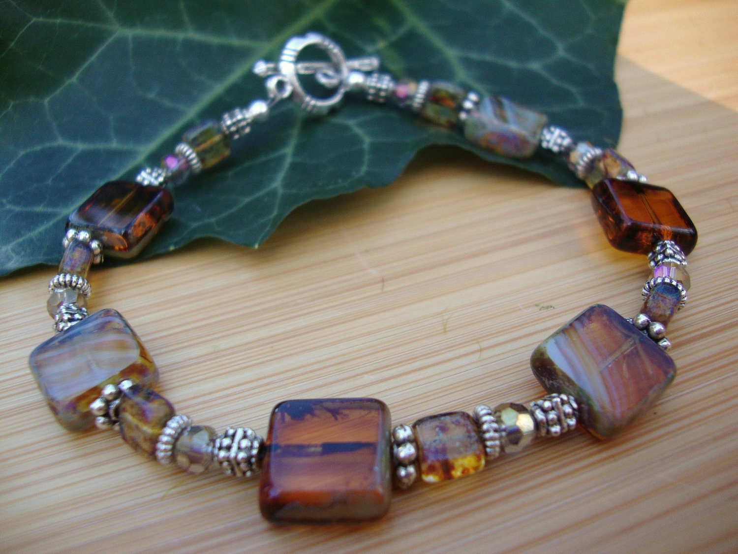 Amber Tone Czech Glass Bracelet Preview 2