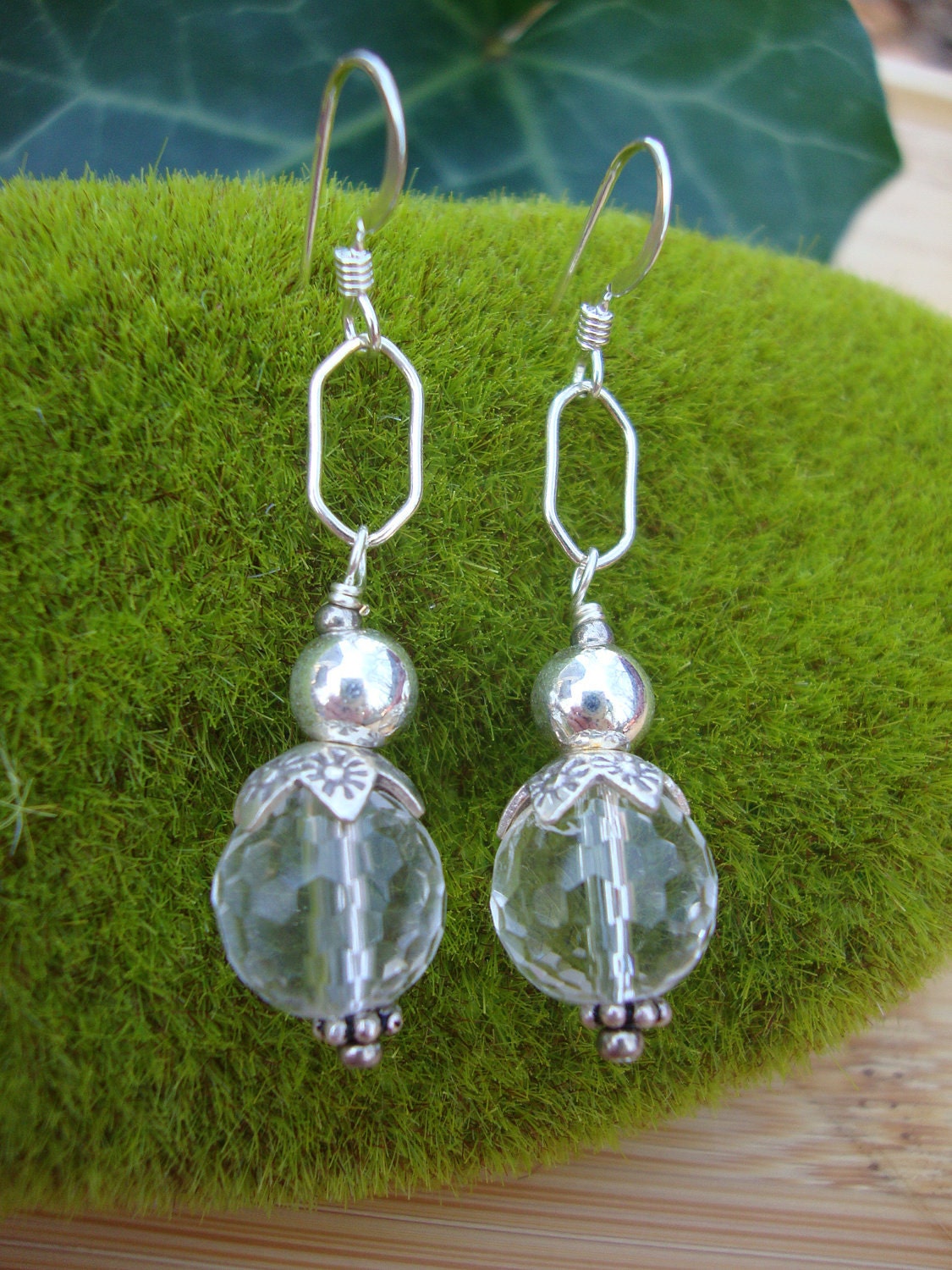 Faceted Quartz Crystal Earrings Preview 2