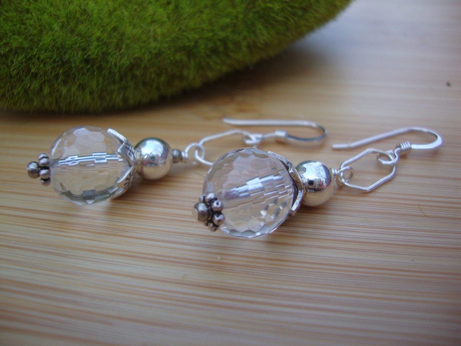 Faceted Quartz Crystal Earrings Preview 1