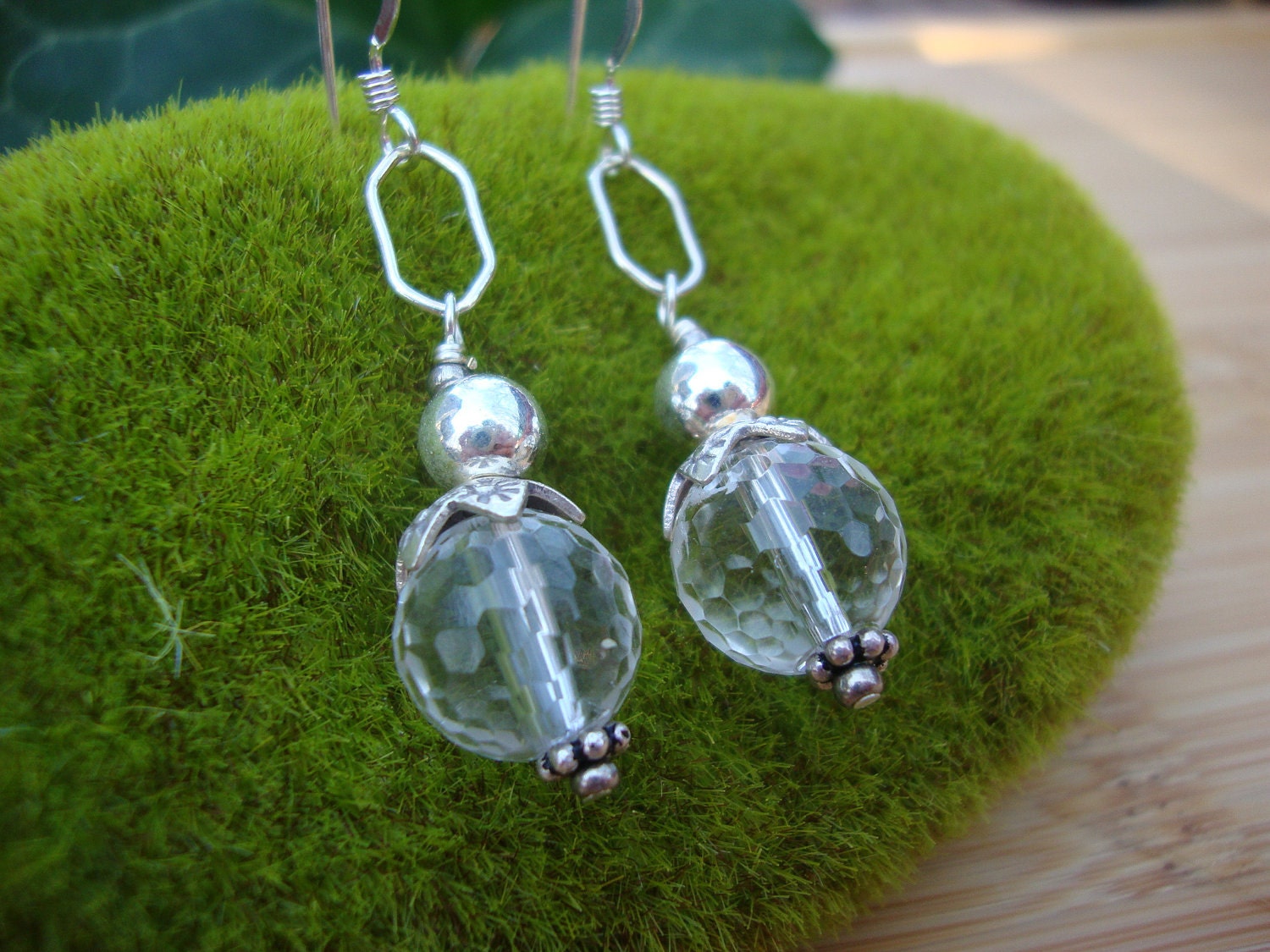 Faceted Quartz Crystal Earrings Preview 4