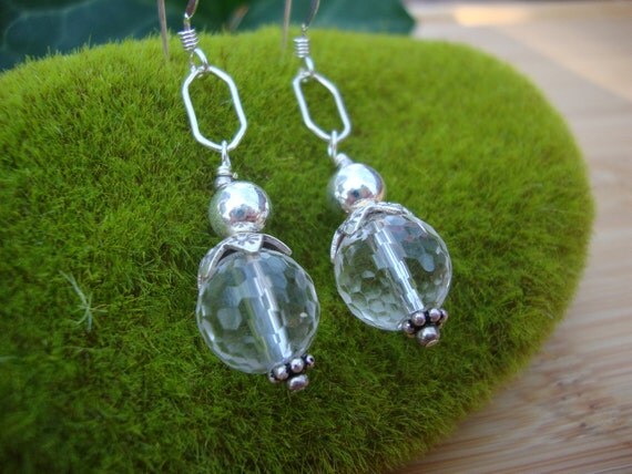 Faceted Quartz Crystal Earrings Preview 5