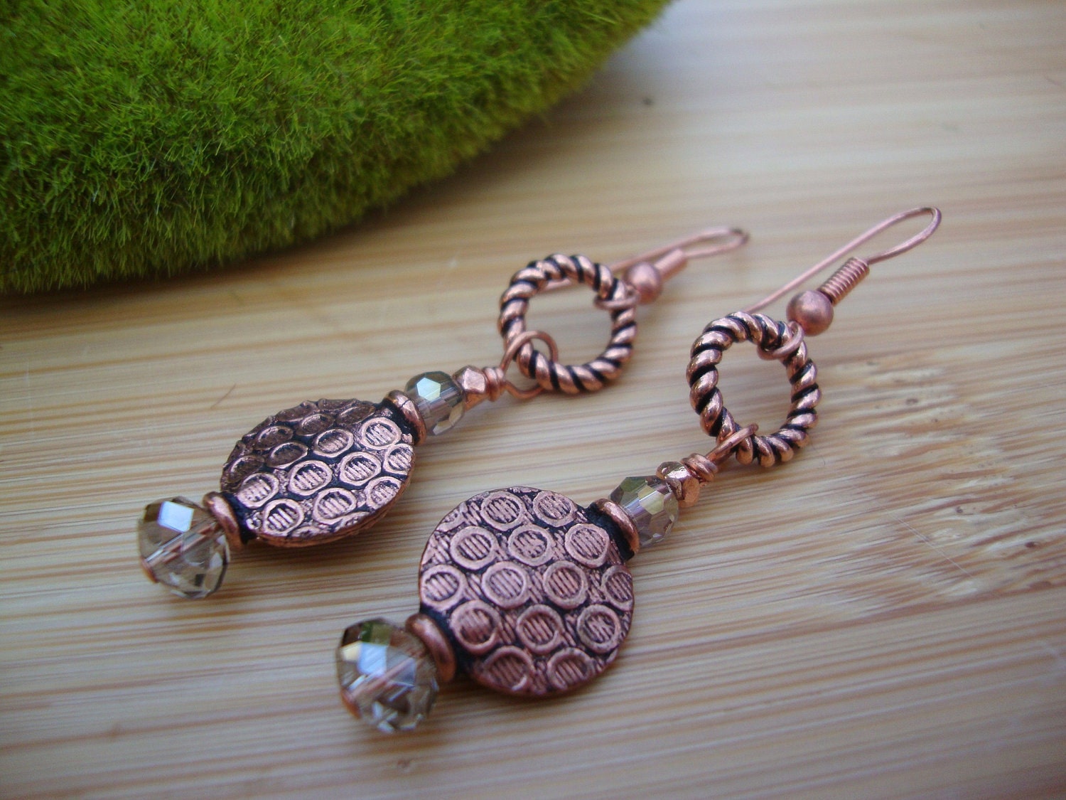 Copper And Crystal Earrings Preview 1