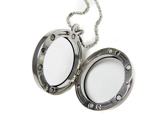 LARGE Clear Glass Memory Locket, fill with floating charms, pictures, and more