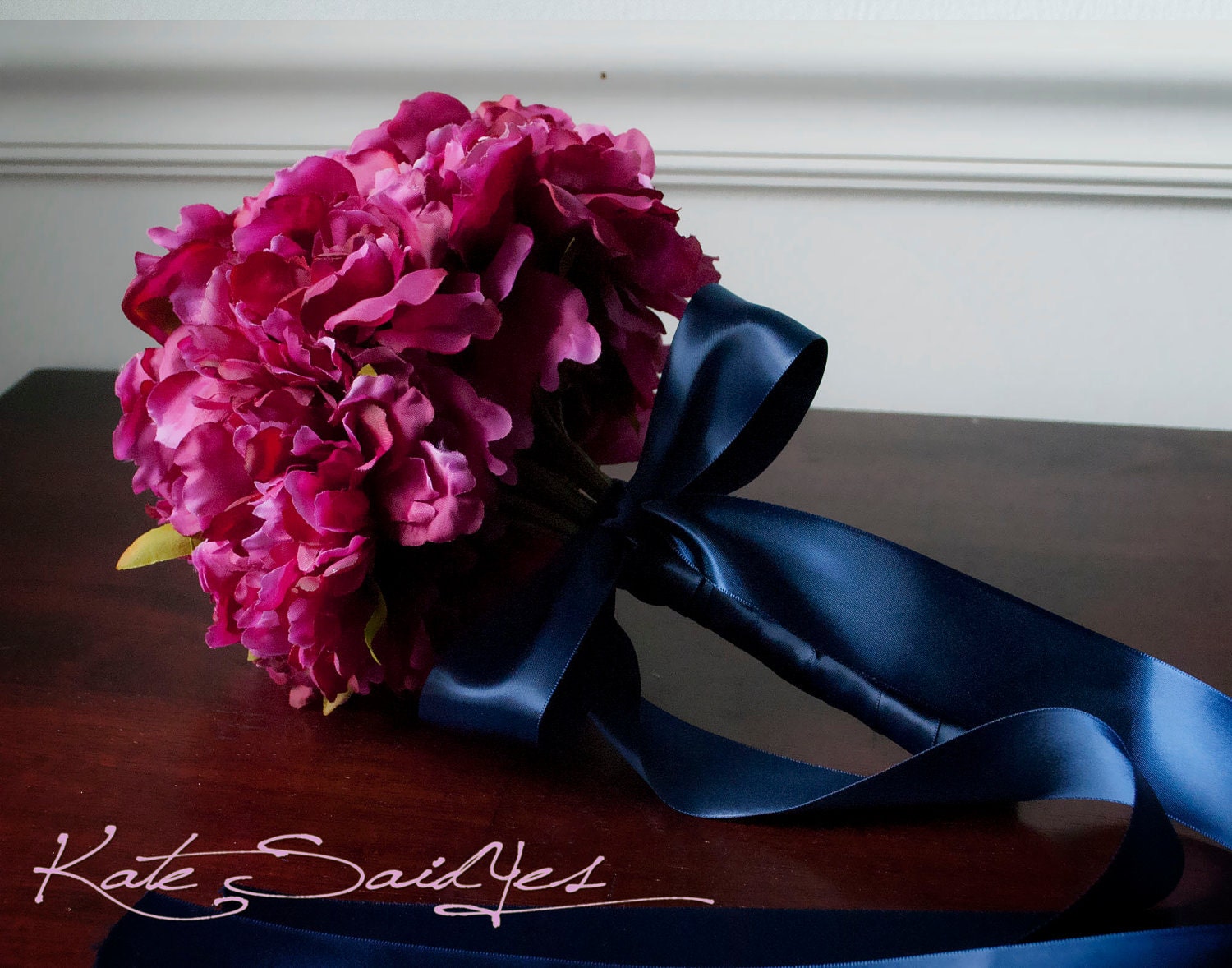 Silk Wedding Bouquet - Fuchsia Peony Wedding Bouquet