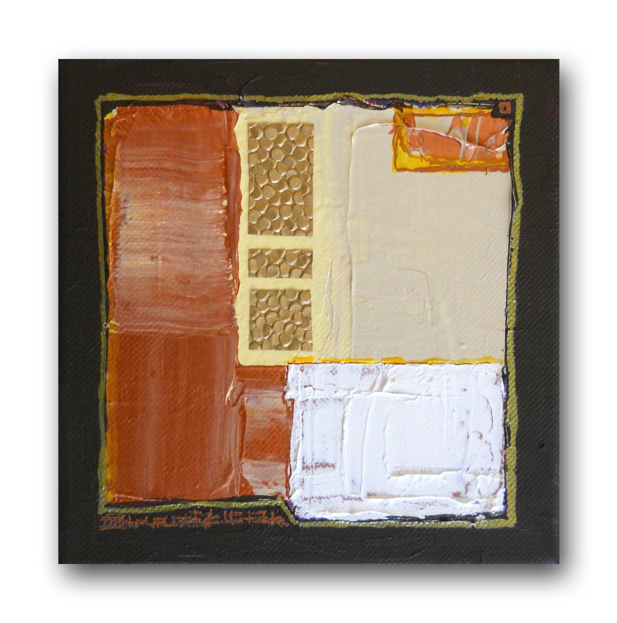 ADOBE original abstract modern painting - gallery fine art - contemporary interior design - ooak home wall decor - brown gold copper