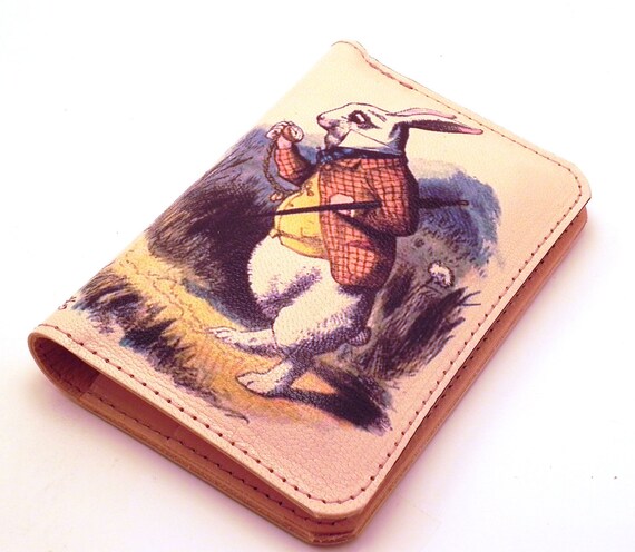 Iphone 4 Case / Wallet Leather  - Alice in Wonderland - Can be made to fit - HTC, Droid, Blackberry, Samsung, etc.