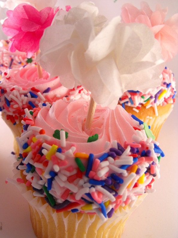 12 Cupcake Topper Poms ... DIY Kit