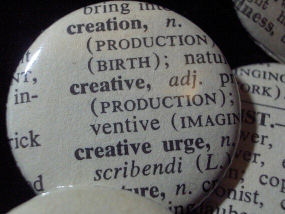 2 Vintage Dictionary Custom Buttons