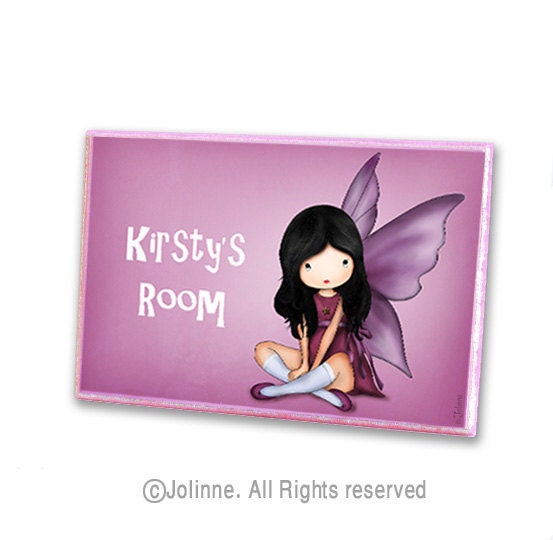 Guardian Angel personalized children pink door plaque sign for girls room or nursery