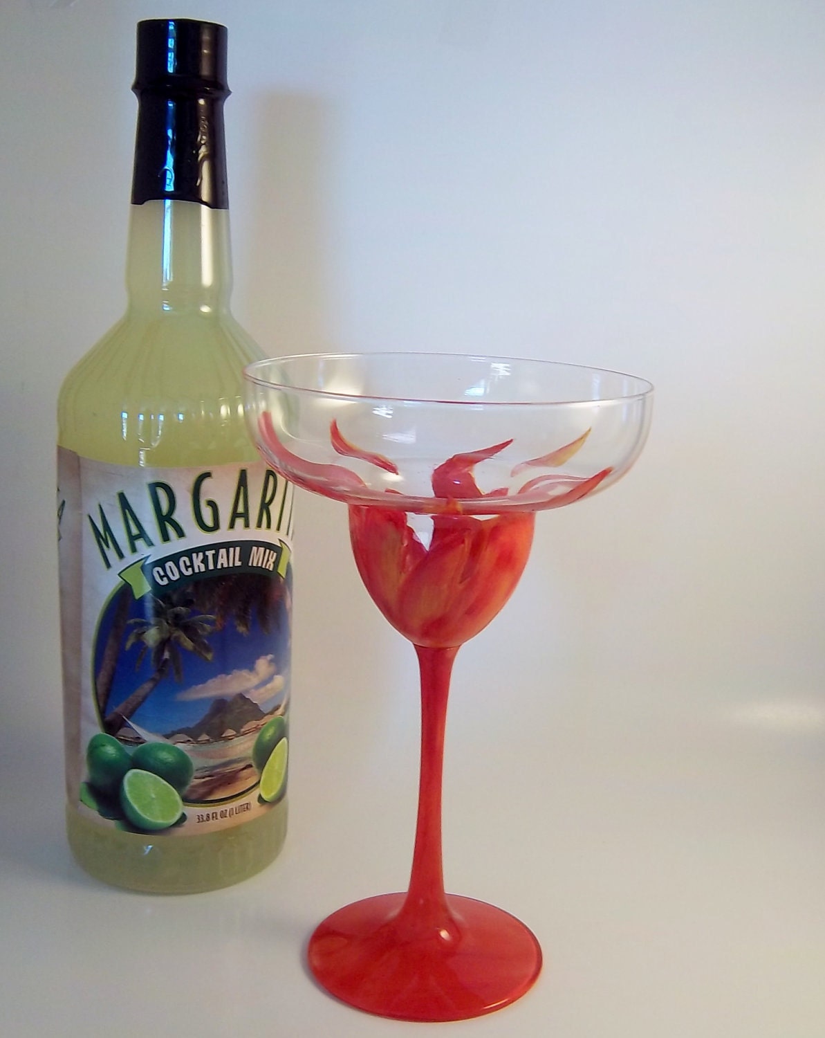 Flammed Margarita Glass