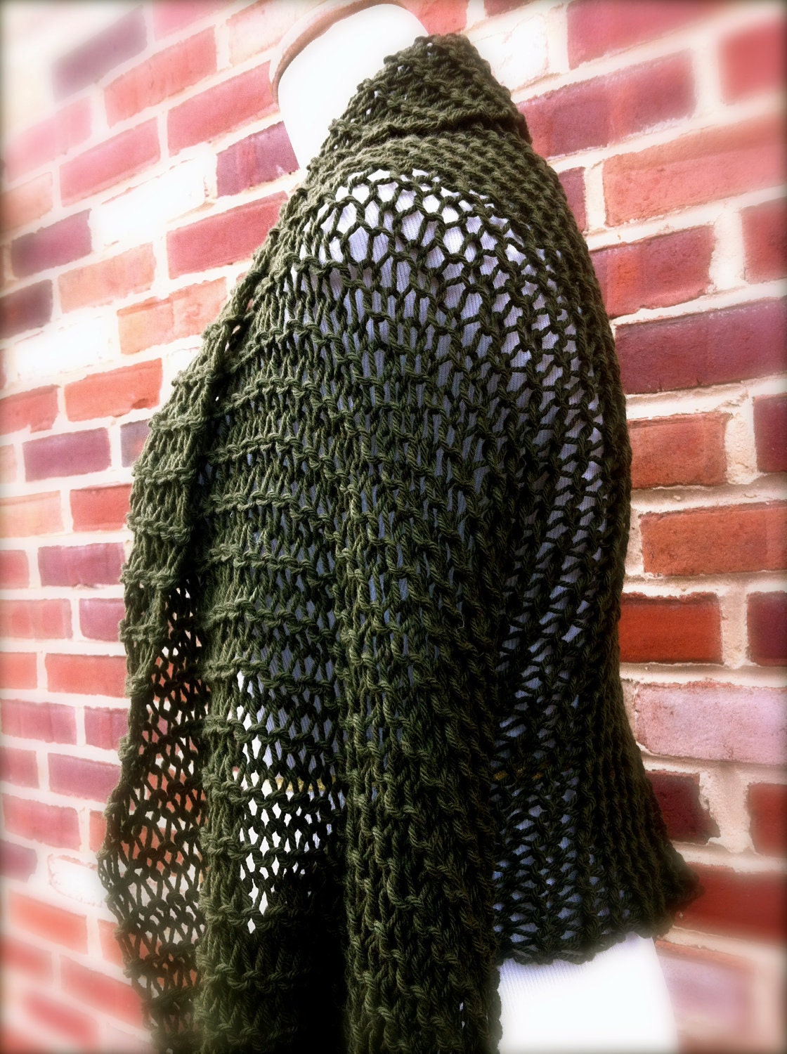 Organic Merino Scarf and Shawl in Green