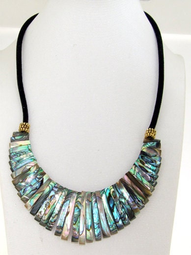 Newest Abalone Shell Mop Necklace 16"