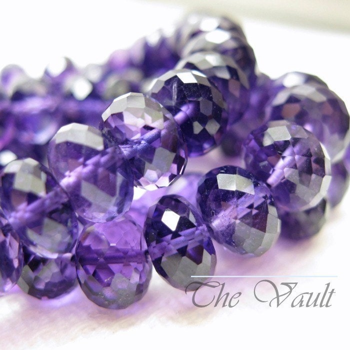 6 Amethyst 7mm -7.5mm faceted rondelles