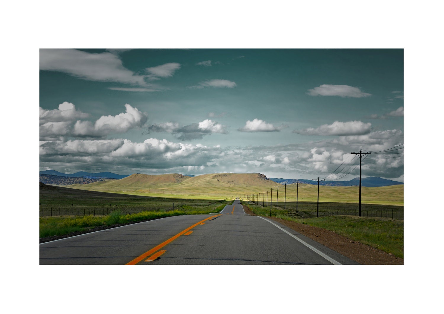 Modern Photography, Landscape USA, Colorado Highway - Color, 8"x10" Size (Can also be US Letter Size, custom & matted) Please enquire)