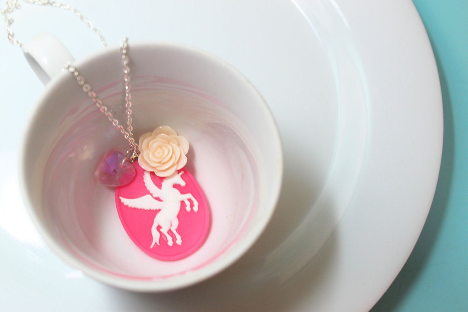 Pink Pegasus Necklace