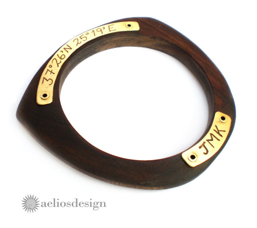 Latitude Longitude Upcycled Wood Bangle Bracelet: A New Geometric and Modern Take on the Original