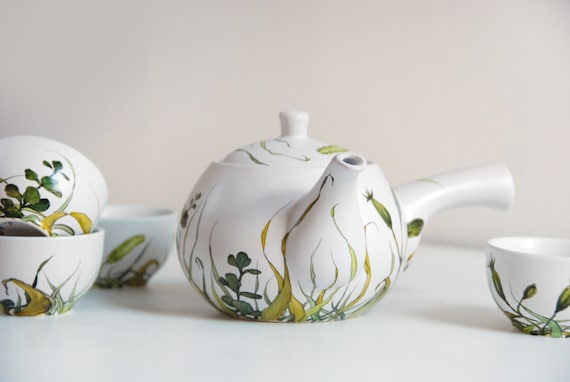 Hand Painted Ceramic Tea Set - Grass Fields Collection