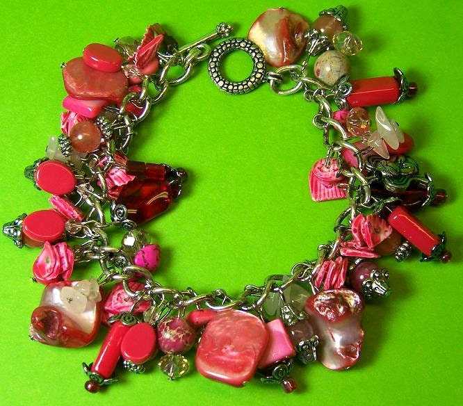 Mother of Pearl Chunky Bracelet with Semi Precious Beads