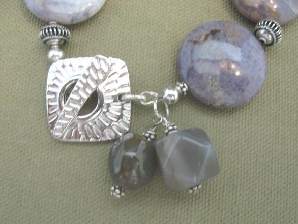 Blue Agate Sterling Silver Bracelet