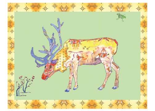 Reindeer Nicole Kristiana Studio Holiday Card Reindeer Nicole Kristiana Studio Holiday Card