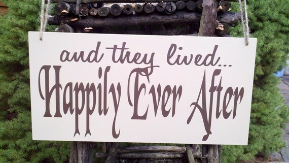 Rustic Here Comes The Bride/Happily Ever After Wedding Photo Prop Tan w/ Brown lettering Double Sided Wooden Board Great for Weddings