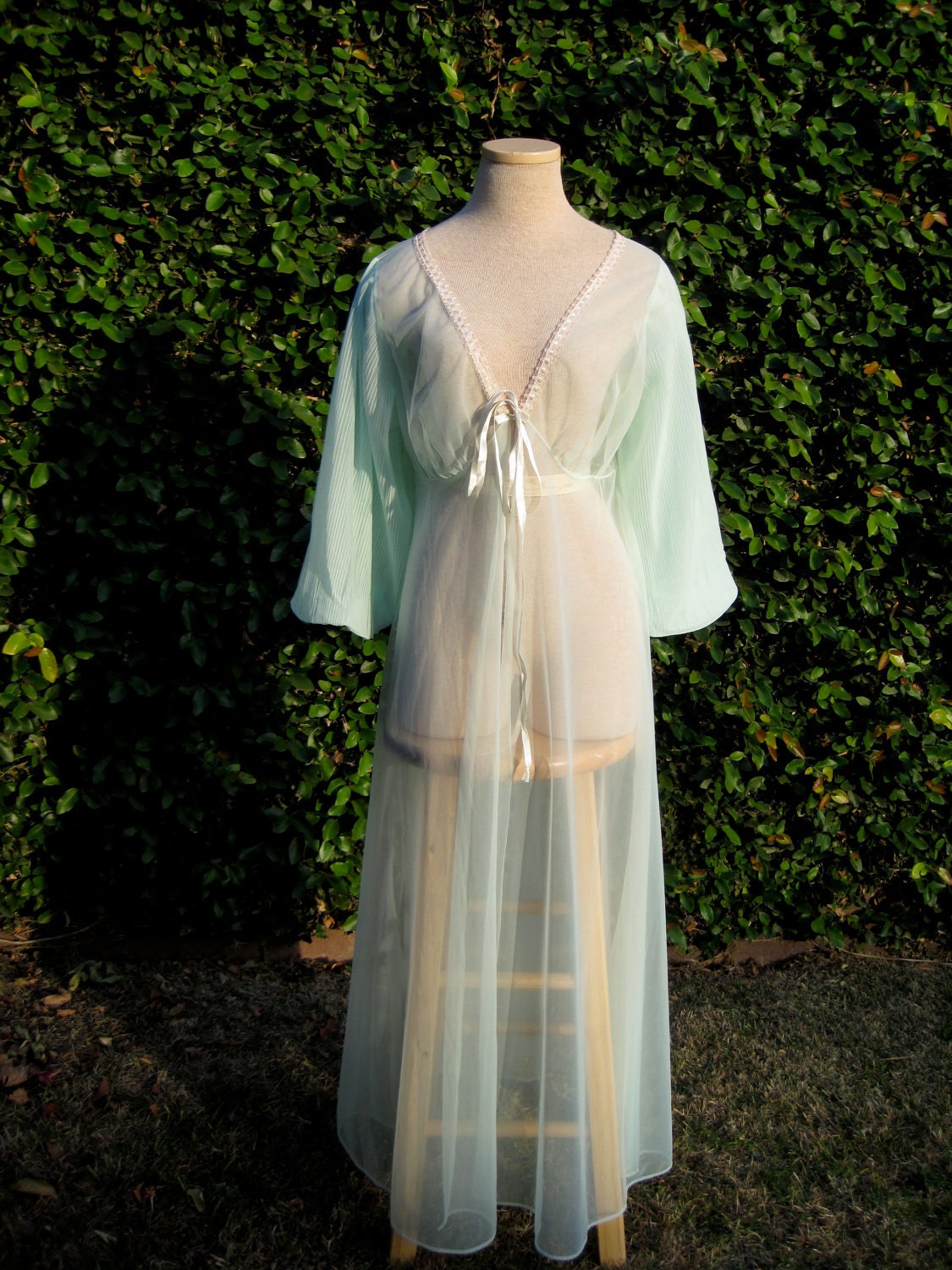 sheer teal vintage nightgown (etsy)