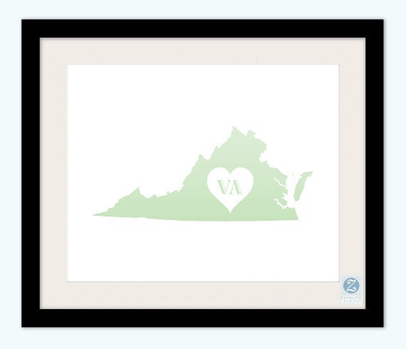 Virginia - State Love 8x10" Print in Custom Colors