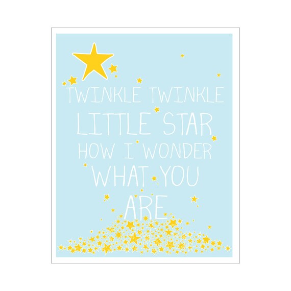 Twinkle Twinkle Little Star 5x7 inch print by Finny and Zook