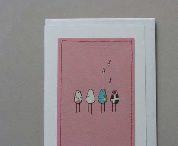 Singing Birds Gift Card - Pink