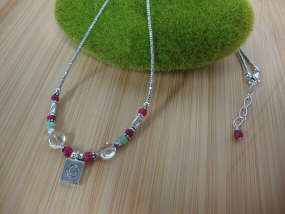 Ruby And Citrine Dainty Flower Necklace Preview 2