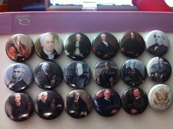 Set of 18 Chief Justices of the Supreme Court Pins or Magnets. U.S. History Law Lawyer Court Federalist Jurist Judge M