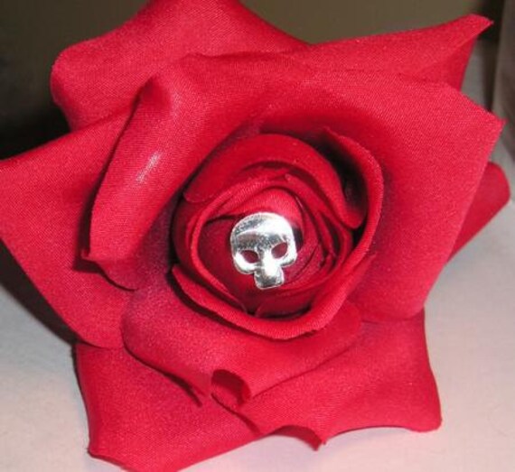 12 Silver Skull Gothic Wedding Bouquet Cake Jewelry Picks Pins