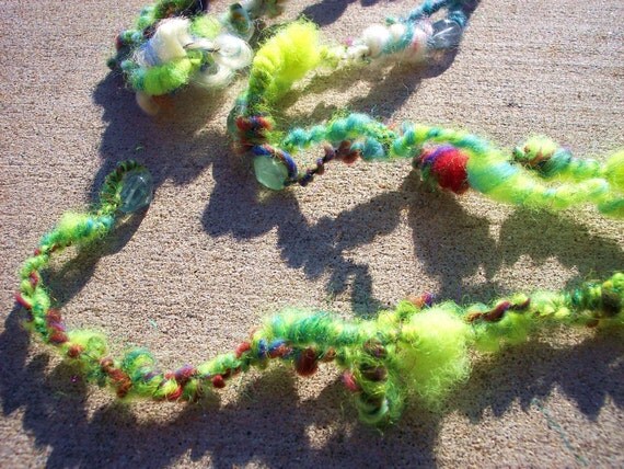 Couture Fiber Art Jewelry: Dreaming Among Stones Necklace