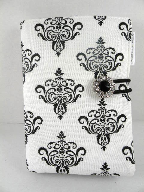 Organizer Notepad Clutch Journal CHANDELIER in Black & White Paper and Pen are Included