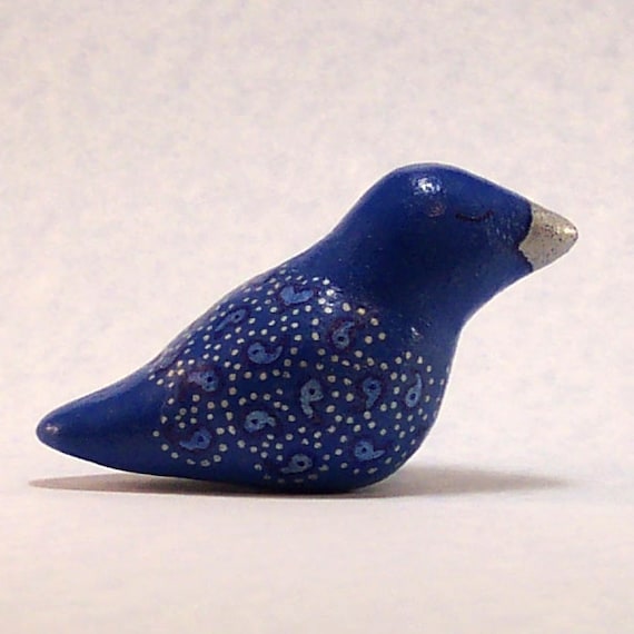 Blue Paisley Worry Bird