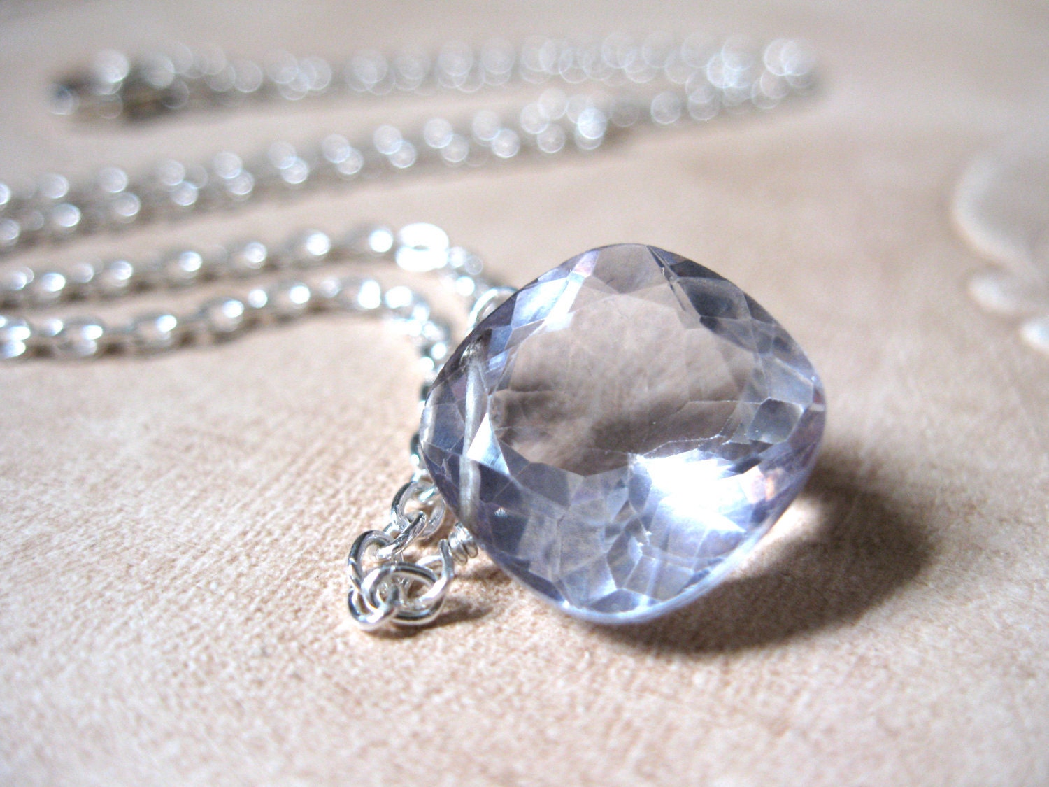 Silver Gray Quartz Sterling Necklace