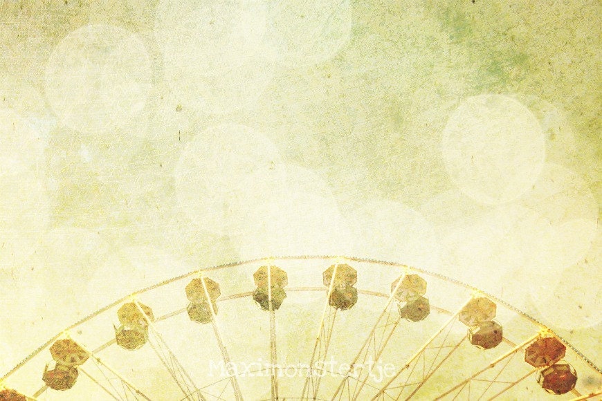 Ferris Wheel, Carnival Photo, Pastel Bokeh, Maastricht - Signed Art Print 8x12 - Sweet Memories