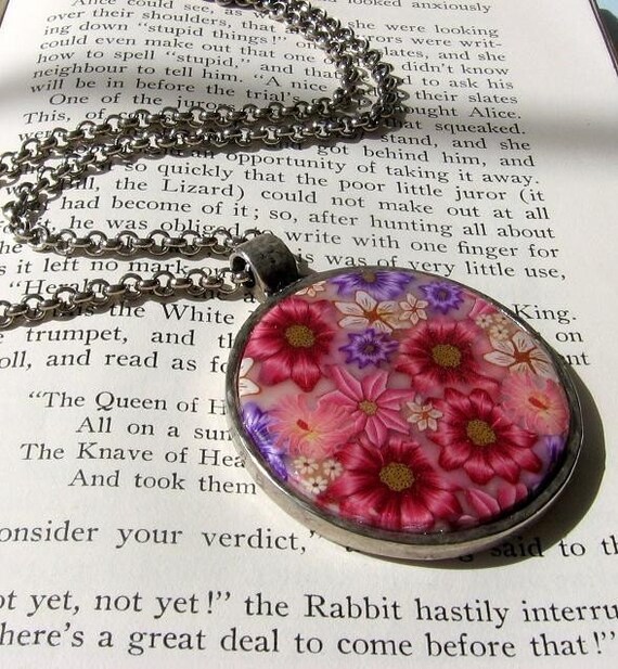 SECRET GARDEN Hand Made Polymer Clay Pendant
