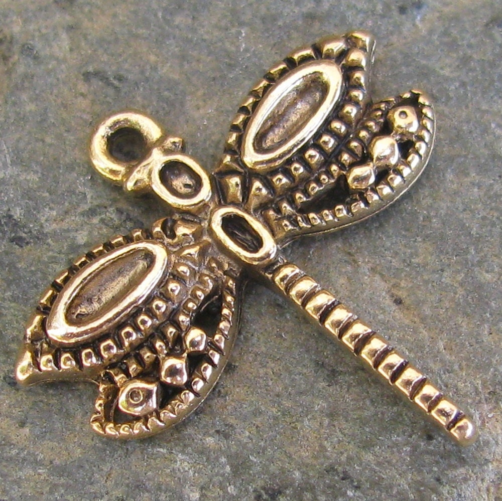Dragonfly Charms Antique Gold Jewelry Making Supplies 190