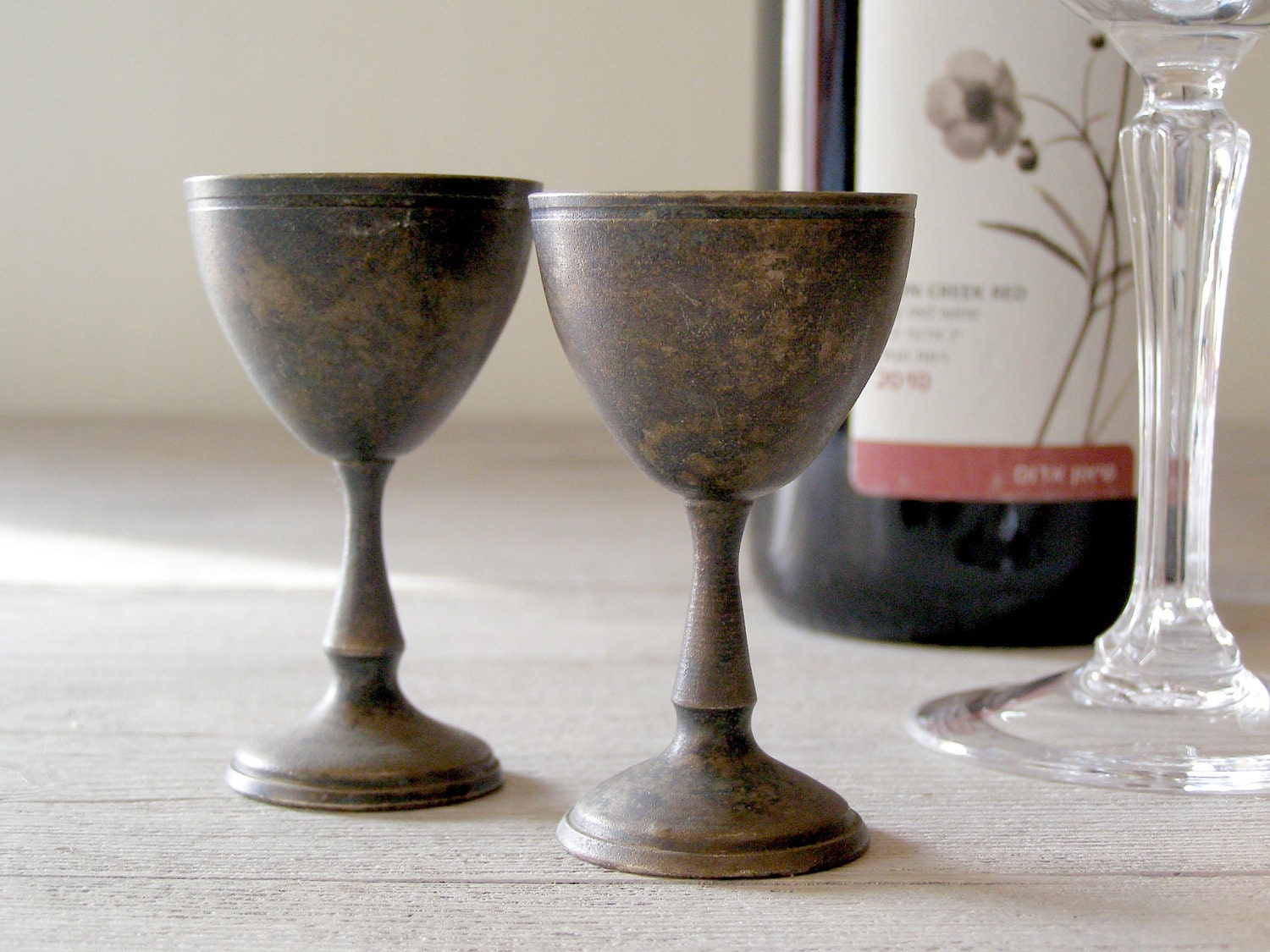 Miniature Copper Goblets, Vintage tiny Goblets