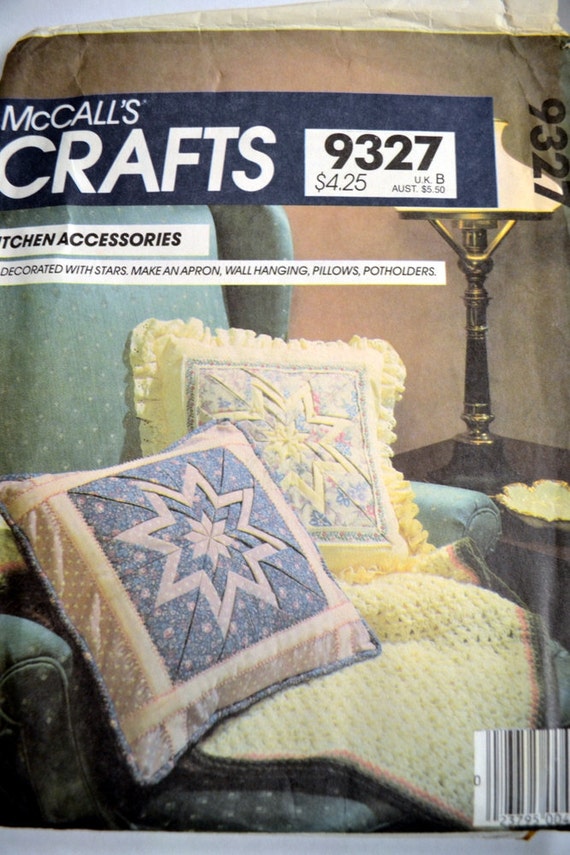 Sewing Pattern McCall's 9327 Kitchen Accessories Quilt Star Pattern Uncut Complete