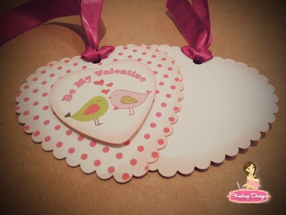 Be My Valentine Heart Shaped Lovebird tag Be My Valentine Heart Shaped Lovebird tag
